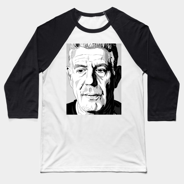 anthony bourdain Baseball T-Shirt by nanayacha